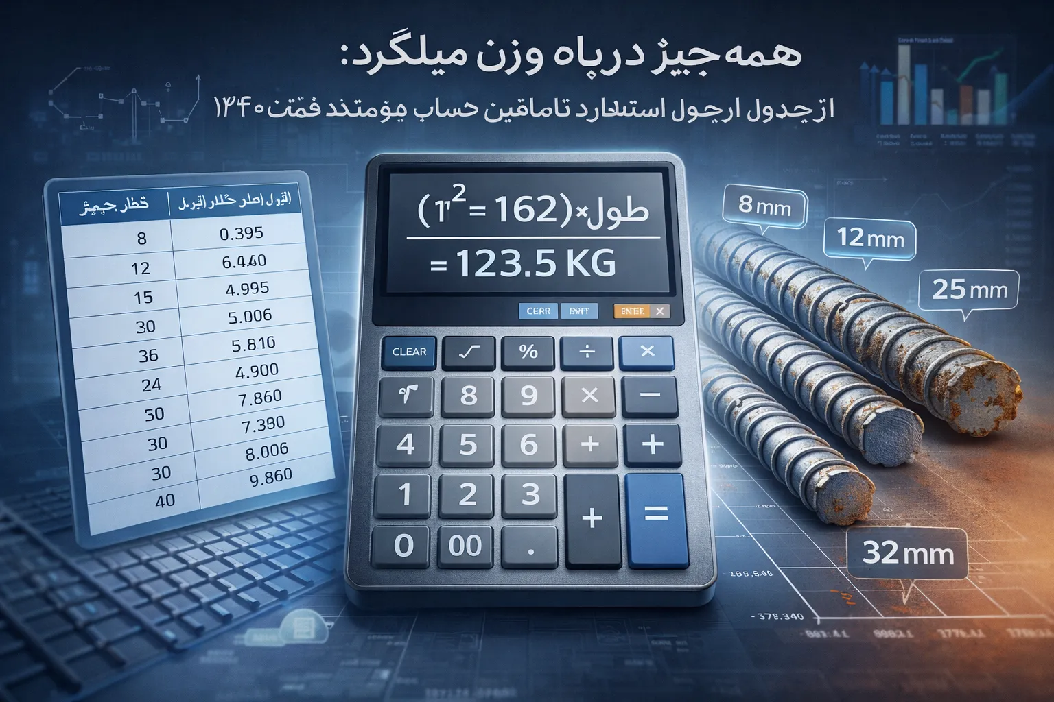 جدول وزن میلگرد